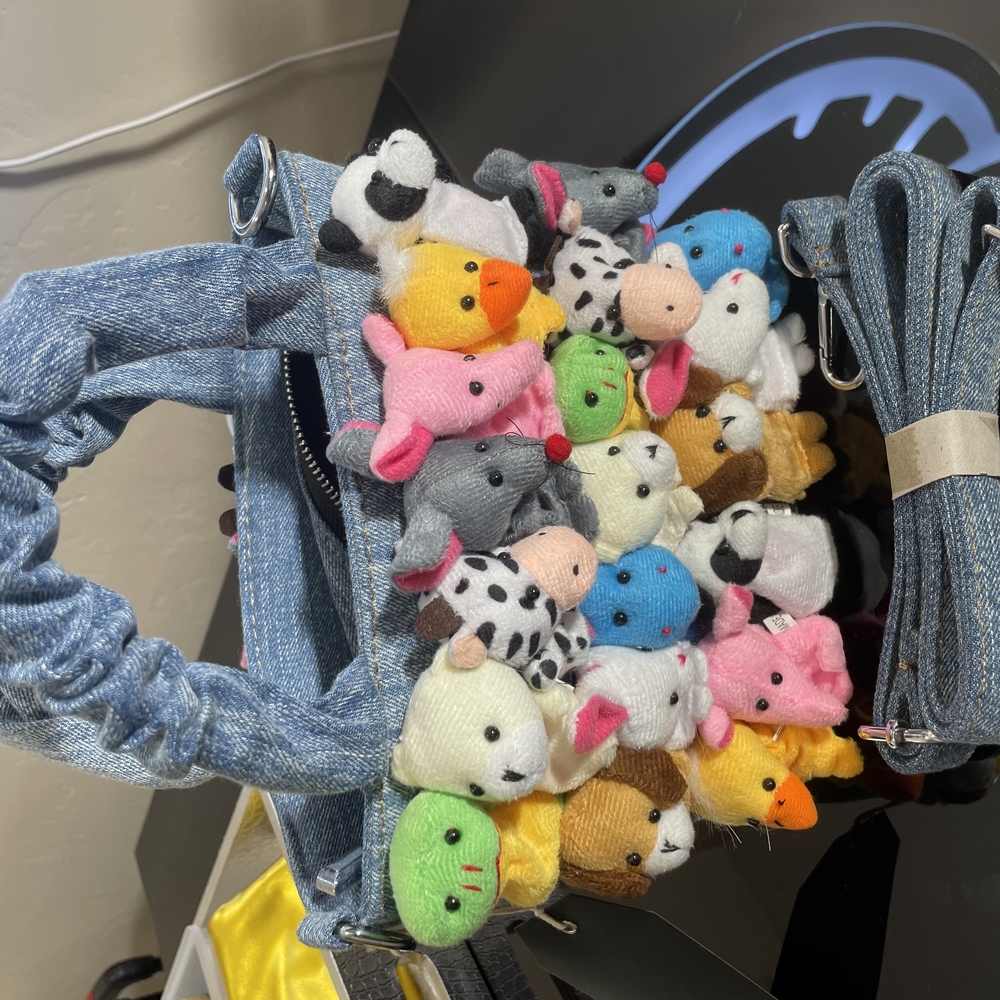 Plush Animal Denim Bag for Kids